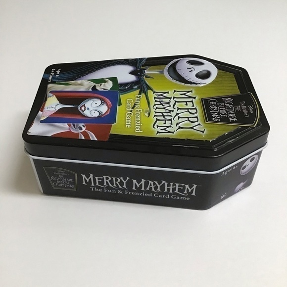 Disney Tim Burton Nightmare Before Christmas MERRY MAYHEM Card Game Coffin Tin - Picture 7 of 7